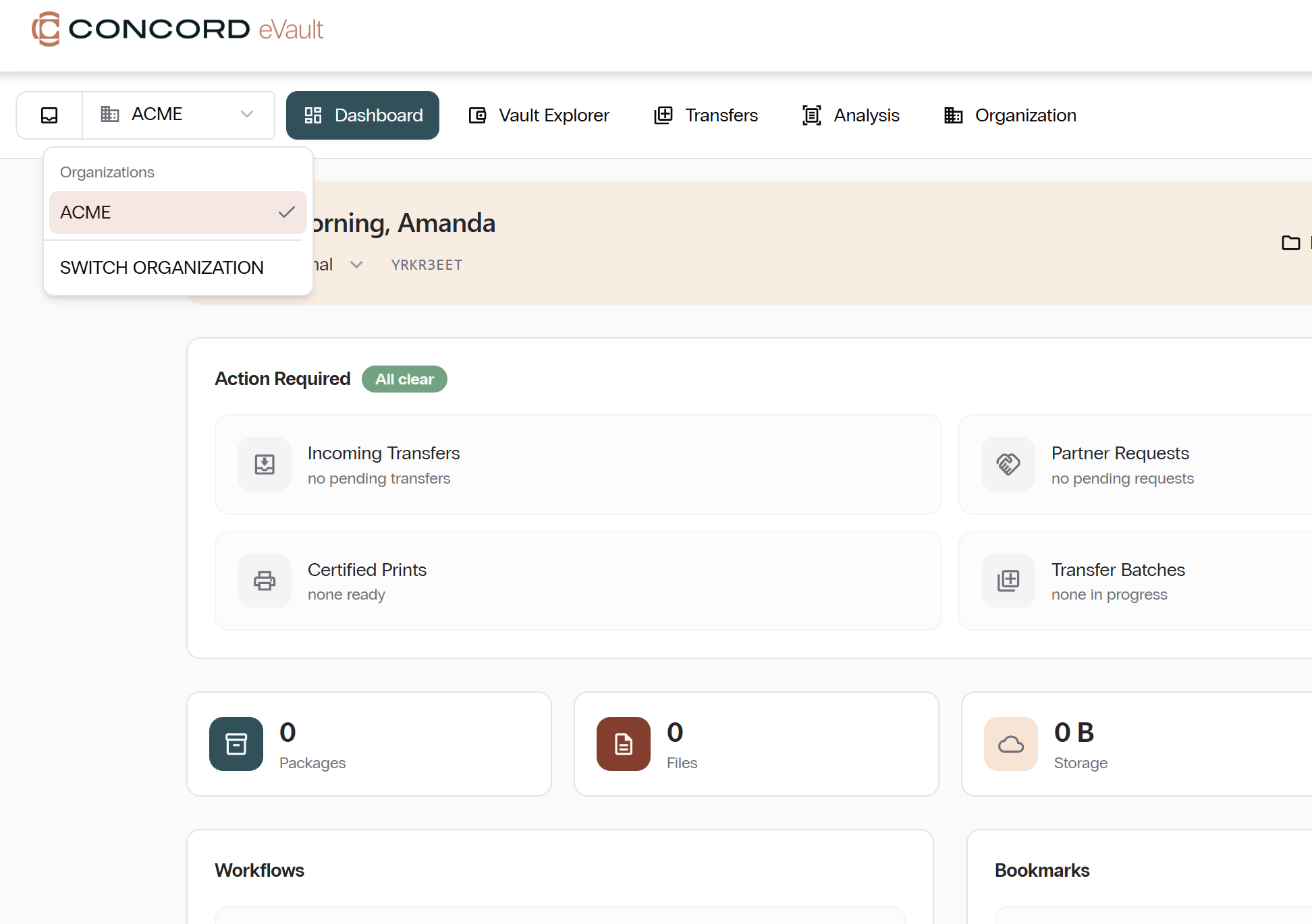 Organization Switcher